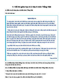 Bộ 3 đề thi giữa học kì 2 lớp 5