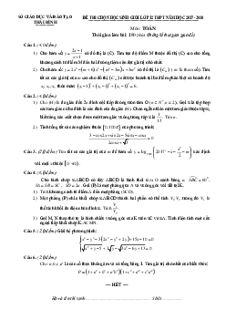 Đề thi chọn học sinh giỏi Toán 12 THPT năm học 2017 – 2018 sở GD và ĐT Thái Bình