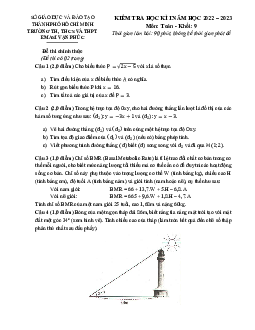 Đề học kì 1 Toán 9 năm 2022 – 2023 trường Emasi Vạn Phúc – TP HCM