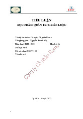 Tiểu luận môn Quản trị chiến lược - trường đại học kinh tế- tài chính thành phố Hồ chí minh