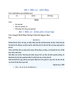 Giải SGK môn Tiếng Việt lớp 2 - Bài 2: Đầm sen | Chân trời sáng tạo