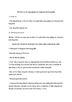 Bài 10: Thực hành Viết báo cáo về công nghiệp của Cộng hòa liên bang Đức | Giải Địa lí 11 Cánh diều