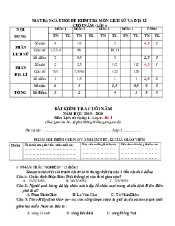 Bộ đề thi cuối học kì 2 lớp 5 môn Lịch sử - Địa lý năm 2019 - 2020