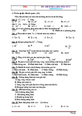 Bộ Đề Kiểm Tra Giữa Học Kỳ 1 Toán 8 Năm 2025-2026 Có Đáp Án
