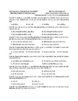 Đề thi thử THPT quốc gia 2021 môn GDCD trường Lý Nhân Tông, Bắc Ninh (có đáp án)
