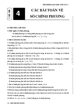 Các bài toán về số chính phương