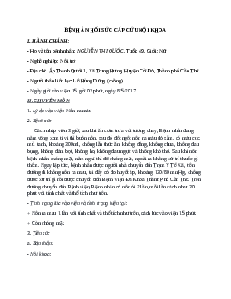 Bệnh án Hồi sức cấp cứu nội khoa | PDF