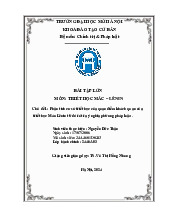 Chủ đề 1: Phân tích cơ sở triết học của quan điểm khách quan của  triết học Mác-Lênin từ đó rút ra ý nghĩa phương pháp luận môn Triết học Mác - Lênin | Trường đại học Mở Hà Nội