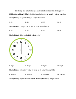 Đề thi học kì 2 lớp 1 môn Toán Kết nối tri thức năm 2024 - Đề 2