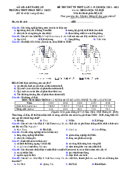 Đề thi thử tốt nghiệp môn Địa 2022 THPT Phan Thúc Trực lần 3 (có đáp án)