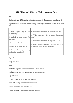 Giải Tiếng Anh 8 Starter Unit: Language focus | Friends Plus