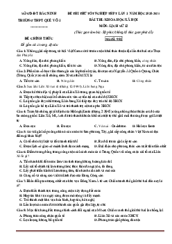Đề thi thử tốt nghiệp THPT môn Lịch Sử 2021 trường Quế Võ lần 1 (có đáp án)