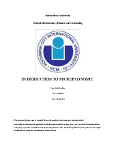 Báo cáo bài tập học phần Nhập môn Microeconomics | Trường Đại học Quốc tế, Đại học Quốc gia Thành phố Hồ Chí Minh