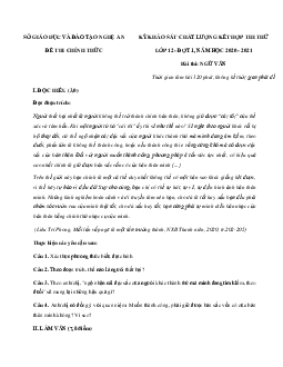 Đề thi thử THPT Quốc gia 2021 môn Ngữ Văn Sở GD&ĐT Nghệ An