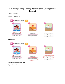 Sách bài tập Tiếng Anh lớp 3 Smart Start Getting Started Lesson 2