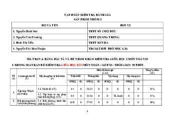 Đề minh họa giữa học kì 1 Toán 10 năm 2023 – 2024 sở GD&ĐT Quảng Ngãi