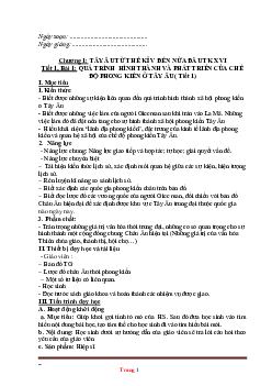 Giáo án Lịch Sử lớp 7 sách kết nối tri thức học kỳ 1