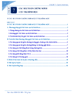 Các bài toán chứng minh cực trị hình học