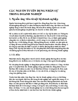 Các nguồn tuyển dụng nhân sự trong doanh nghiệp