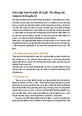 Hội nhập kinh tế quốc tế là gì? Tác động hội nhập kinh tế quốc tế