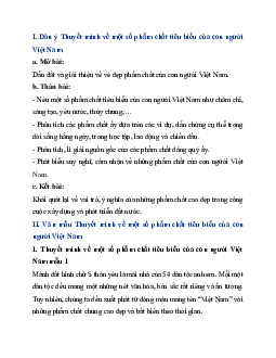 Thuyết minh về một số phẩm chất tiêu biểu của con người Việt Nam | Văn mẫu 11 Cánh diều