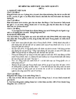 TOP 10 đề thi HSG môn Lịch Sử 9 (có đáp án)