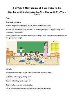 Giải Toán lớp 4 Bài 21: Mét vuông | chân trời sáng tạo