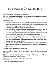 Đề cương: Chức Năng và Vị Thế Xã Hội | Môn Xã hội học - Học viện Thanh thiếu niên Việt Nam