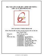 Tiểu luận Phân tích thành tích học tập của sinh viên năm nhất môn Nguyên lý thống kê kinh tế | Học viện Công Nghệ Bưu Chính Viễn Thông