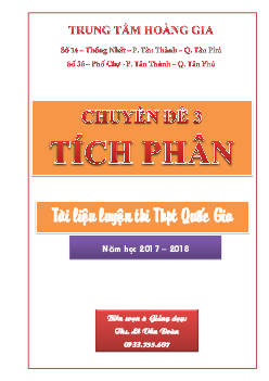 Chuyên đề nguyên hàm, tích phân và ứng dụng – Lê Văn Đoàn Toán 12