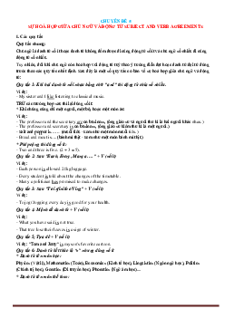 Chuyên đề ngữ pháp Tiếng Anh: chuyên đề 5 sự hoà hợp giữa chủ ngữ và động từ subject and verb agreements