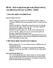 Đề tài : thực trạng tham gia hoạt động trường của k68 khoa kế toán và QTKD , VNUA& môn Nguyên lý thống kê kinh tế  | Học viện Nông nghiệp Việt Nam