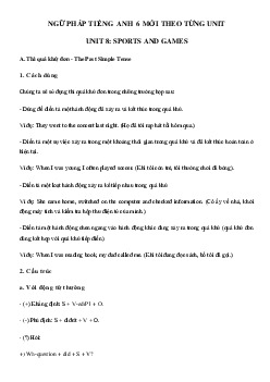 Ngữ pháp Unit 8 lớp 6 Sports and Games