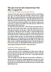 Tiền gửi có kỳ hạn (time deposit) là gì? Đặc điểm và nguyên tắc