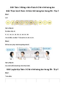 Giải Toán 3: Bảng nhân 6 | Chân trời sáng tạo