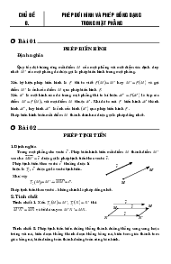 Bài tập phép dời hình và phép đồng dạng trong mặt phẳng có lời giải chi tiết