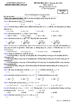 Đề thi HK2 Toán 11 năm học 2017 – 2018 trường THPT Nhữ Văn Lan – Hải Phòng