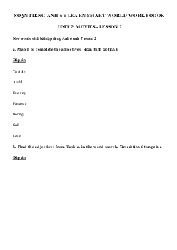 Sách bài tập tiếng Anh lớp 6 Unit 7 Lesson 2 - Smart World