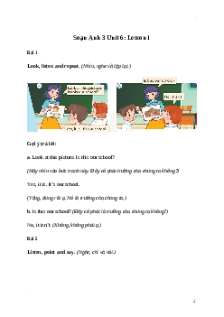 Giải Tiếng Anh lớp 3 Unit 6: Lesson 1 | Global Success