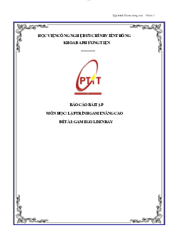 Báo cáo bài tập môn Lập trình game (nâng cao) đề tài "Game Goldenray"