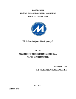 Quản lý phân phối kênh của TH True Milk