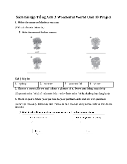Giải SBT Tiếng Anh 3 Wonderful World Unit 10 Our World Project