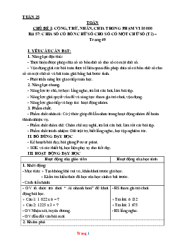 Giáo án Toán 3 Kết nối tri thức (KNTT) tuần 25