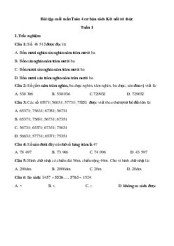 Bài tập cuối tuần Toán lớp 4 Kết nối tri thức - Tuần 1 (Cơ bản)