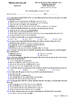 Đề thi thử THPT Quốc gia năm 2023 môn Sử lần 1 trường Yên Thế, Bắc Giang