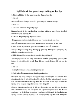 Nghị luận về tầm quan trọng của động cơ học tập Ngữ Văn 10 sách Chân Trời Sáng Tạo