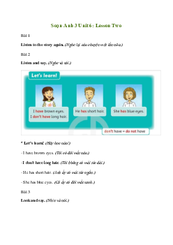 Giải Tiếng Anh lớp 3 Unit 6: Lesson Two | Family and Friends
