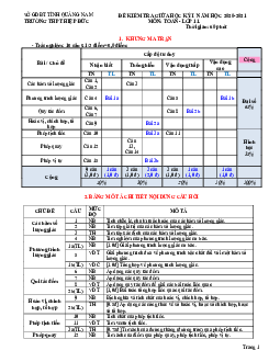 Đề thi giữa kì 1 Toán 11 năm 2020 – 2021 trường THPT Lý Thường Kiệt – Bình Thuận