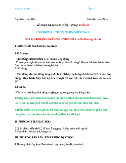 Tuần 22 Tiết 3, 4 bài 1 Giáo án Tiếng Việt 2 học kì 2| Chân trời sáng tạo