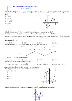 Đề 4 ôn tập HK1 toán 12 năm 2022-2023 (Có đáp án)